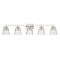 Z-Lite Analia Vanity, 5-Light, 45.75 In.W x 7.5 In.L x 9.25 In.H, Brushed Nickel/Clear Ribbed 1101-5V-BN - alternate 1